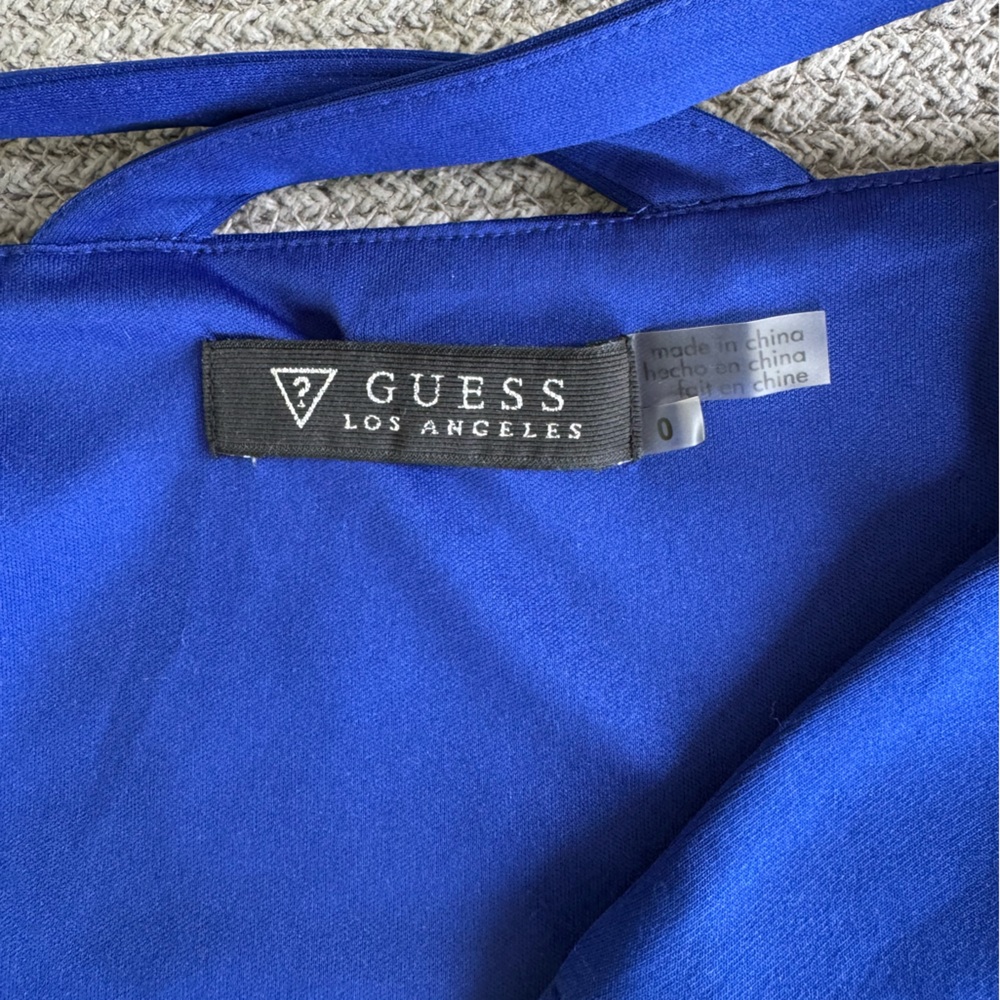 Guess Cobalt Blue Strappy Bodycon Mini Dress Homecoming Formal Prom Size 0 - Picture 6 of 15